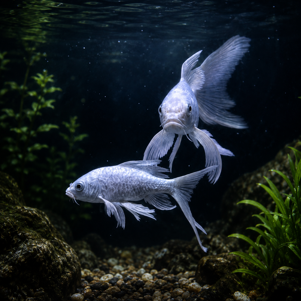 2-Pack Platinum Butterfly Longfin Koi 4-5" Live Fish Pond Freshwater