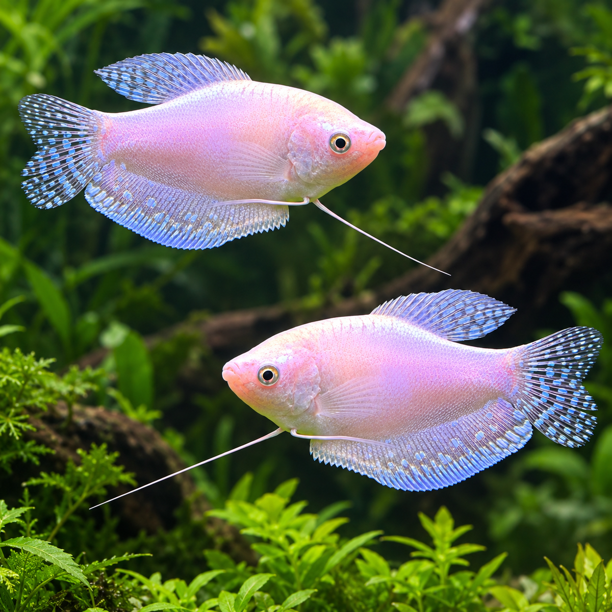2-Pack Platinum Gourami Live Fish Peaceful Freshwater Tropical Aquarium
