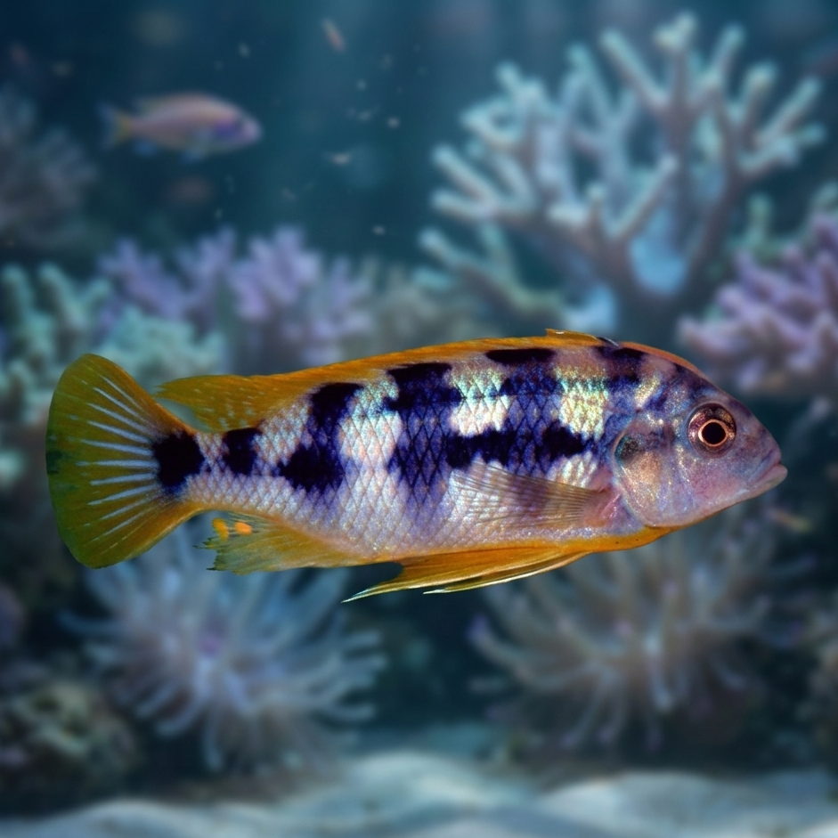 Petrotilapia Chitimba African Cichlid Live Fish 1.5 Inch Malawi Mbuna