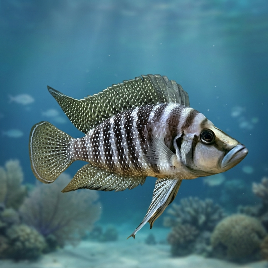 Pearly Altolamprologus Calvus African Cichlid Live Fish 1.5-2 Inch