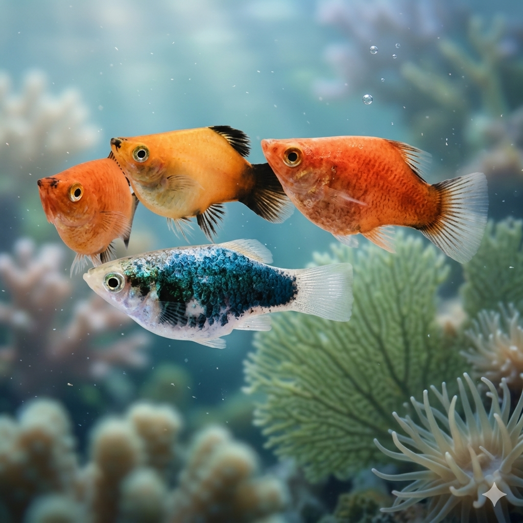 5-Pack Assorted Balloon Platy Live Fish Freshwater Aquarium Colorful Mix