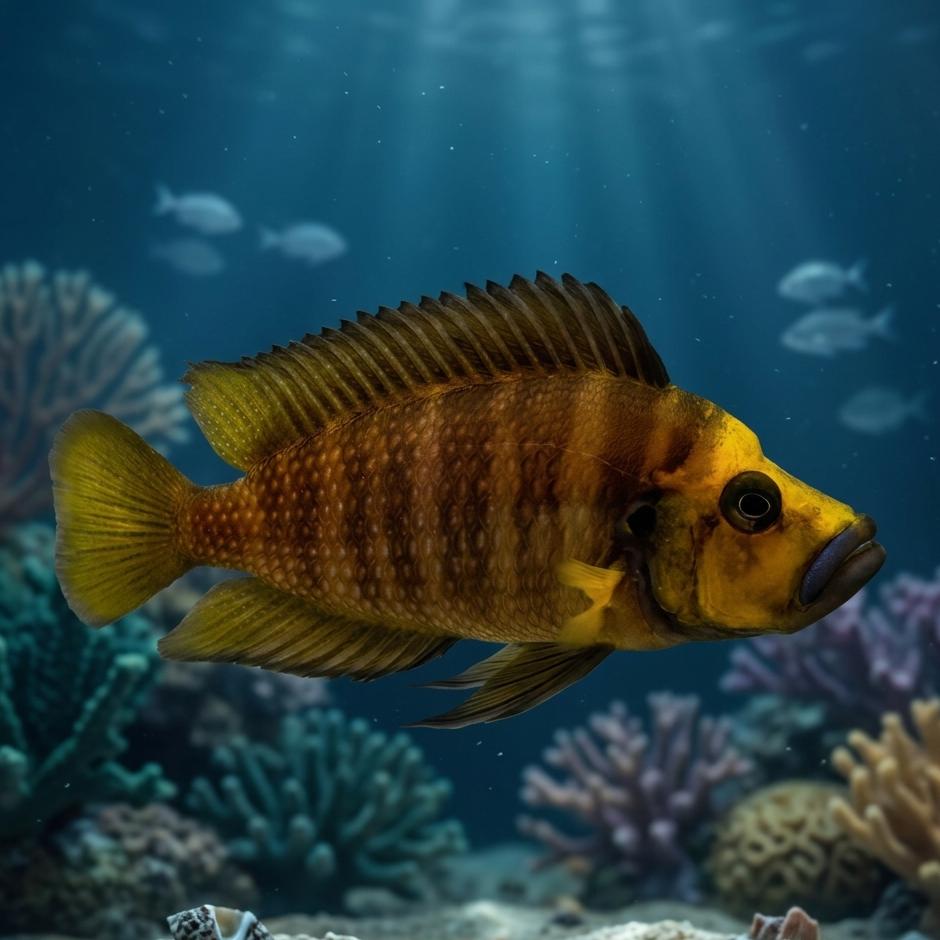 Goldhead Altolamprologus Compressiceps African Cichlid Live Fish 2-2.5”