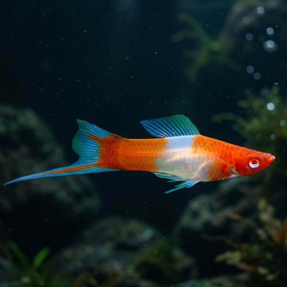 5-Pack Koi Kohaku Swordtail Live Fish Freshwater Aquarium Red White