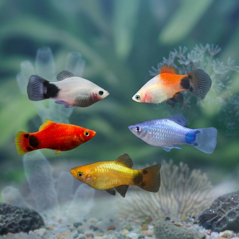 6-Pack Assorted Mickey Mouse Platy Live Fish Freshwater Community Aquarium