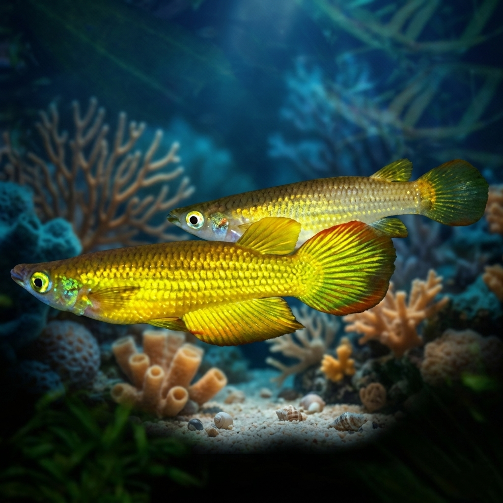 4-Pack Golden Panchax Killifish Live Fish Freshwater Community Aquarium