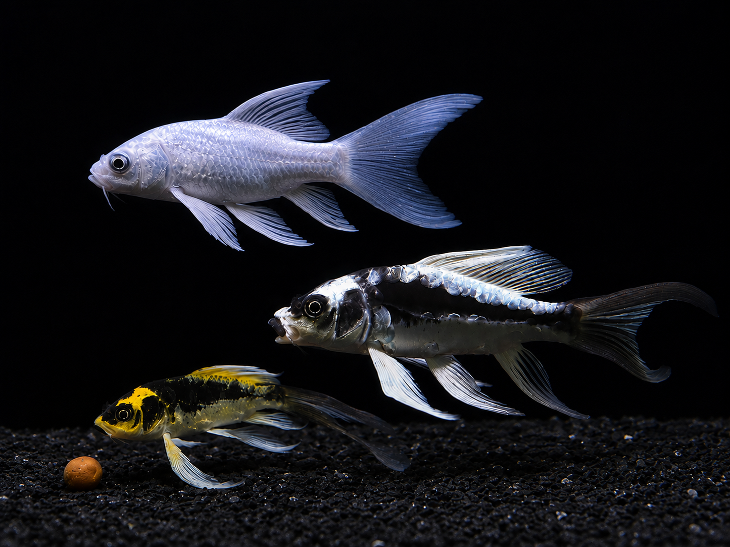 3-Pack Mayan, Panda, Platinum Butterfly Koi 4-5" Live Fish Longfin Color Mix