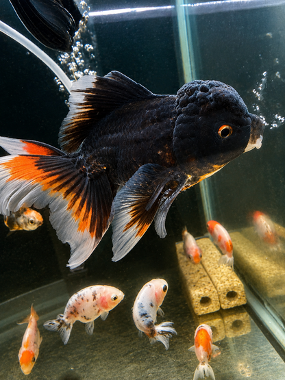 WYSIWYG Premium Tricolor Oranda Black Body 4-5" Live Fish Fancy Goldfish