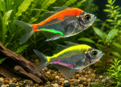 5-Pack Assorted Color Glass Fish Live Freshwater Tropical Aquarium