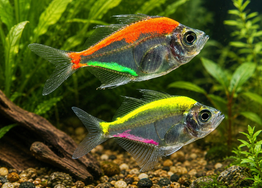 5-Pack Assorted Color Glass Fish Live Freshwater Tropical Aquarium