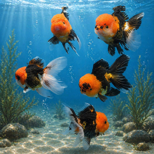 Apache Oranda Premium Goldfish Live Fish 2.5-3 Inch Fancy Red Black