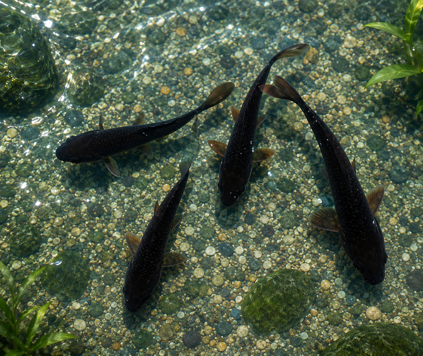 Black Koi 6-7" Live Fish Freshwater Pond Aquarium Ornamental Japanese Carp