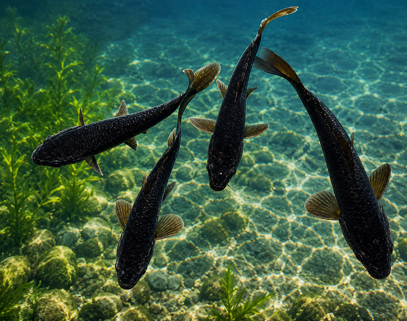 2-Pack Black Koi 3-4" Live Fish Freshwater Pond Aquarium Ornamental Carp