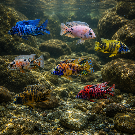 4-Pack Assorted OB Peacock African Cichlid 2" Live Freshwater Cichlid Fish