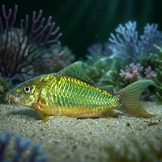 5-Pack Corydoras Emerald Green Live Fish Freshwater Bottom Catfish