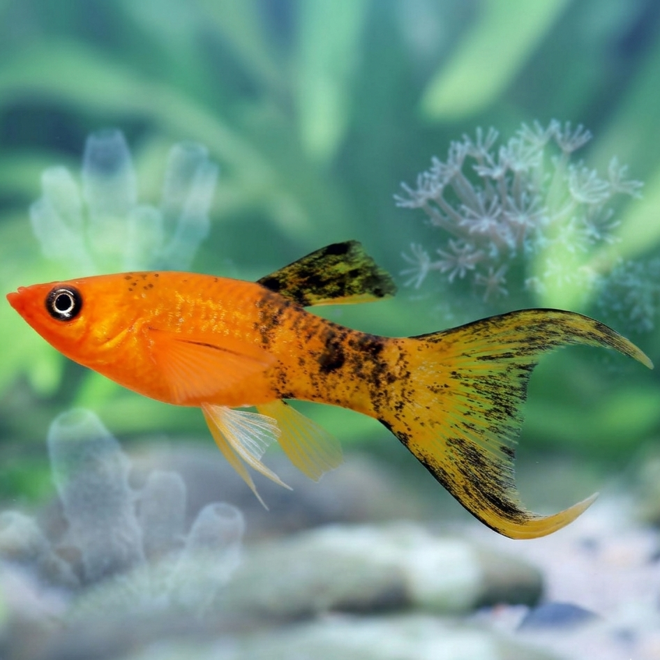 5-Pack Calico Copper Lyretail Molly Live Fish Freshwater Community Aquarium