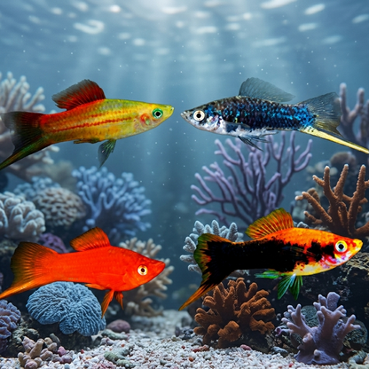 5-Pack Assorted Swordtail Live Fish Freshwater Community Aquarium Active