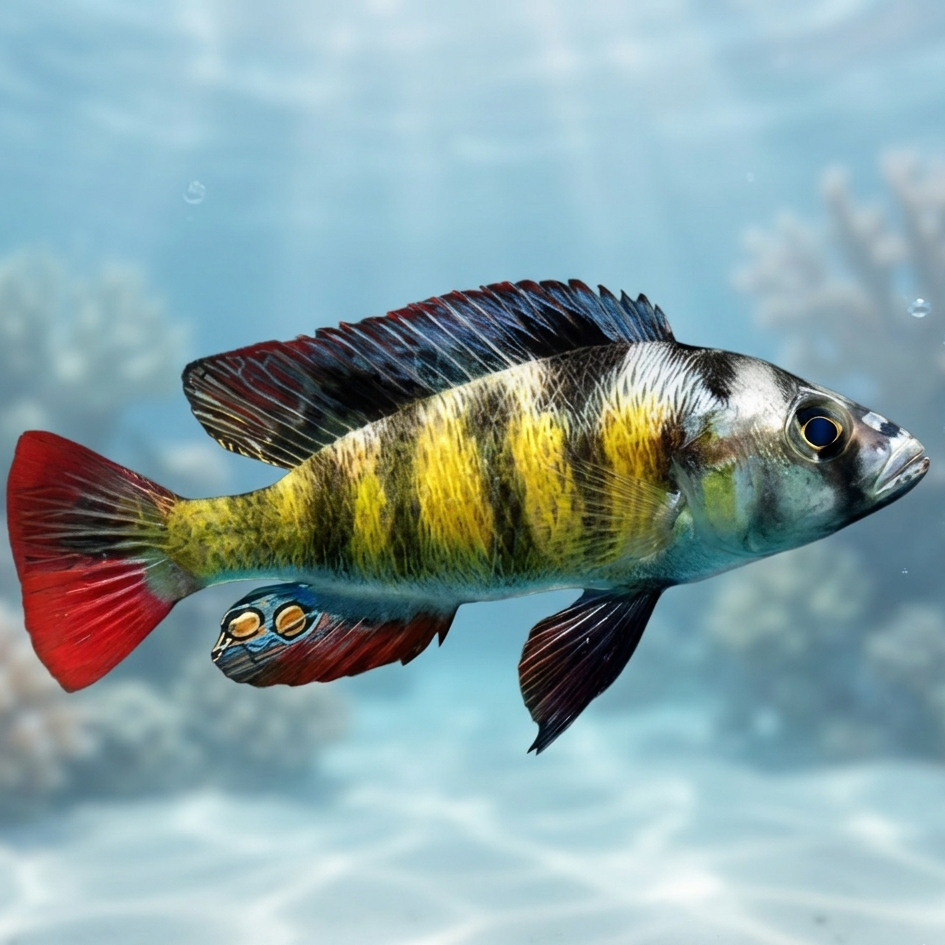Haplochromis Obliquidens Zebra African Cichlid Live Fish 2-2.5 Inch