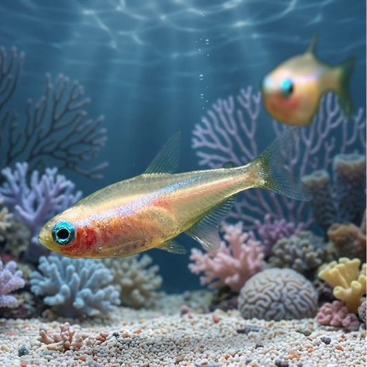 5-Pack Glowlight Albino Tetra Live Fish Freshwater Community Tank