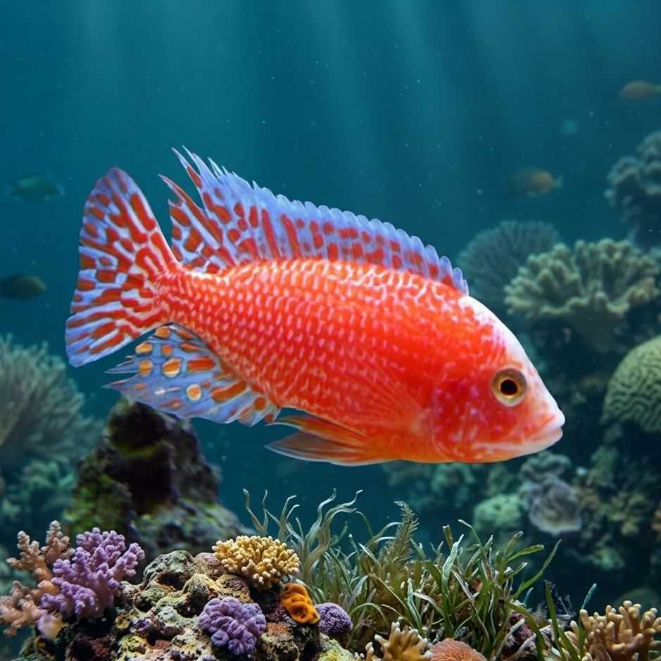 Premium Strawberry Peacock African Cichlid 4" Live Fish Freshwater Tank