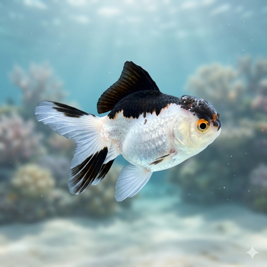 Panda Oranda Premium Goldfish Live Fish 2.5-3 Inch Fancy Black White