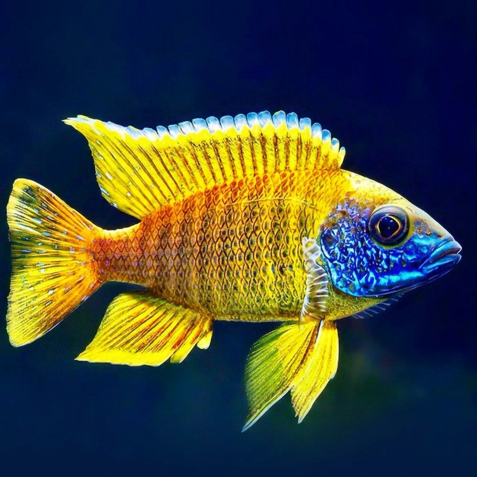 Premium Sunshine Peacock African Cichlid Live Fish 3-4 Inch Freshwater