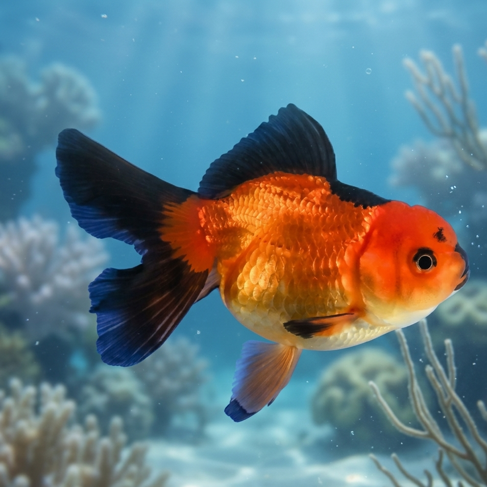 Red Black Oranda Goldfish Live Fish Freshwater Aquarium 2.5-3 Inch