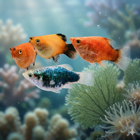5-Pack Assorted Balloon Platy Live Fish Freshwater Aquarium Colorful Mix
