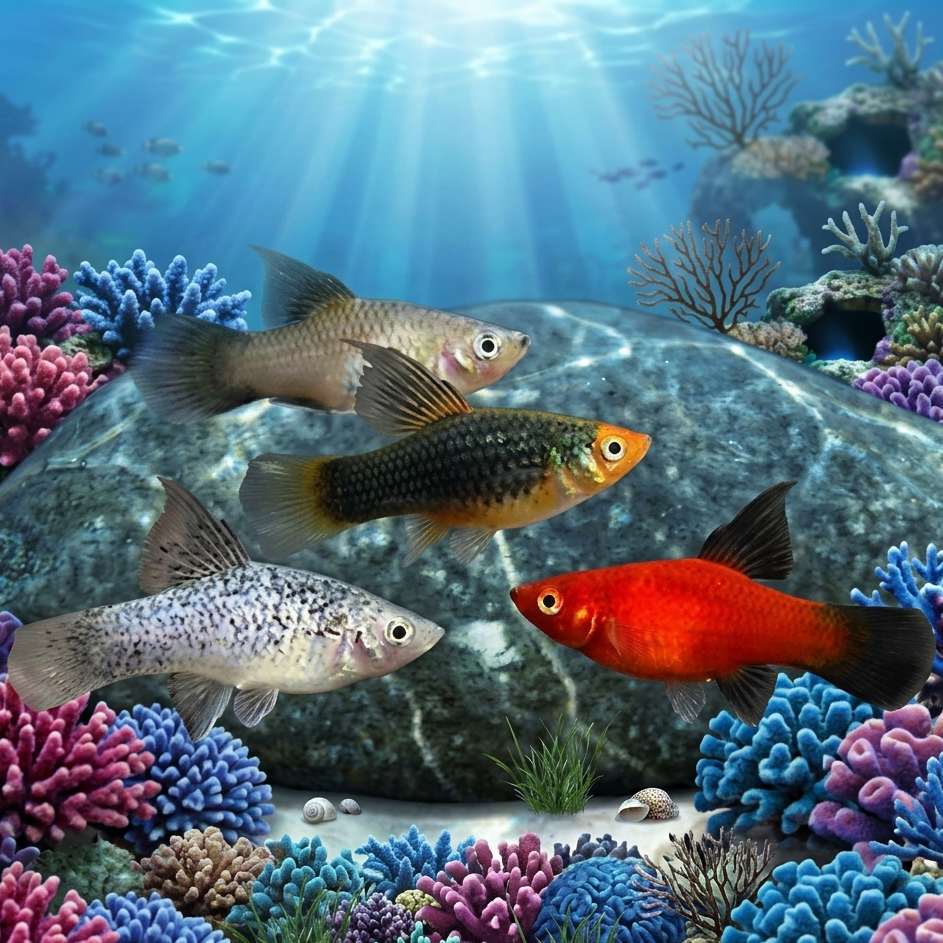 5-Pack Assorted HiFin Platy Live Fish Freshwater Peaceful Community