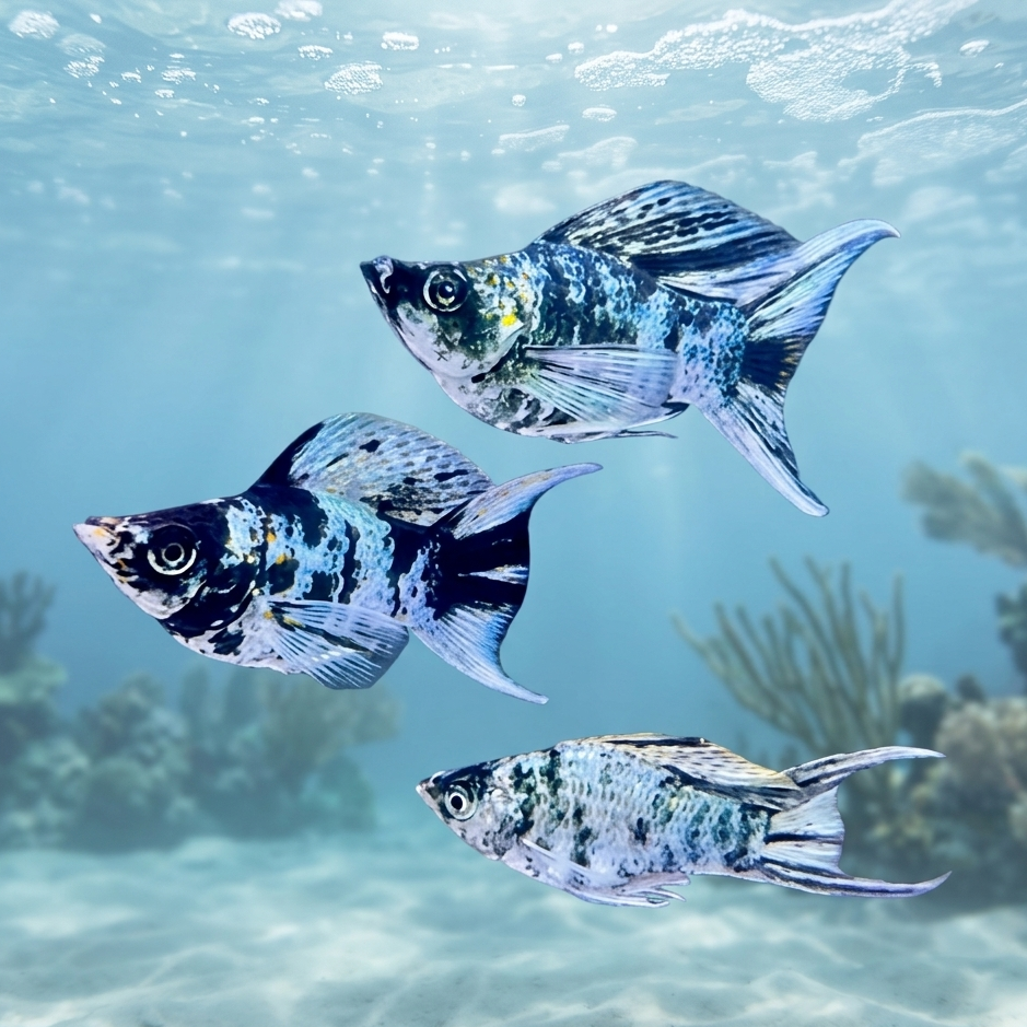 5-Pack Zebra Balloon Molly Live Fish Freshwater Aquarium Striped