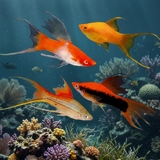 5-Pack Assorted Lyretail Swordtail Live Fish Freshwater Tank