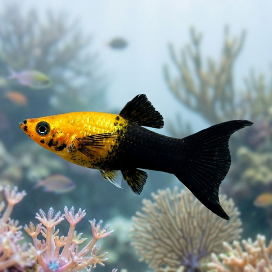 5-Pack Gold Dust Lyretail Molly Live Fish Freshwater Community Aquarium