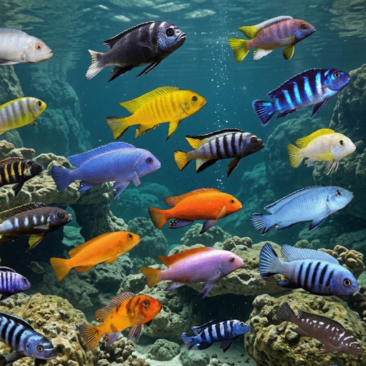 5-Pack Assorted African Cichlid Mbuna Freshwater Live Fish Aquarium