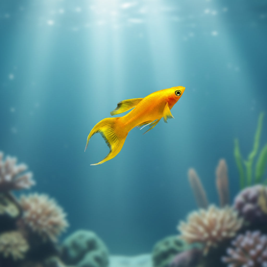5-Pack Gold Lyretail Molly Live Fish Freshwater Community Aquarium