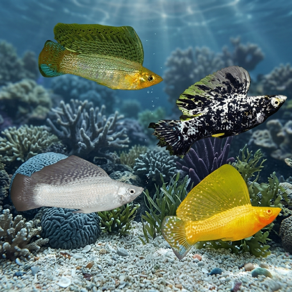 5-Pack Molly Sailfin Assorted Live Fish Freshwater Community Aquarium