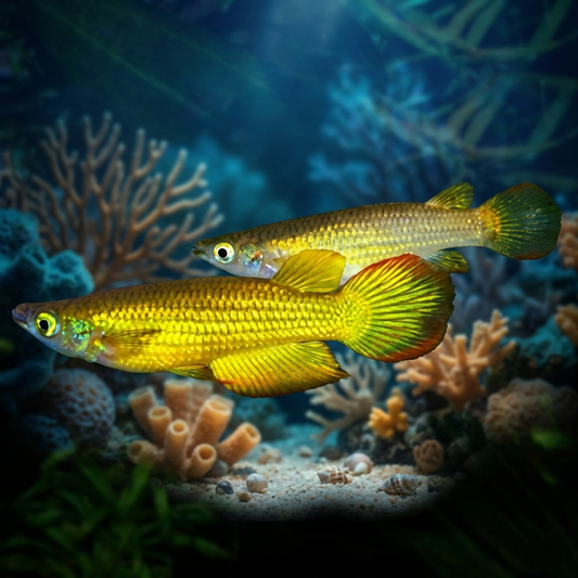 4-Pack Golden Panchax Killifish Live Fish Freshwater Community Aquarium